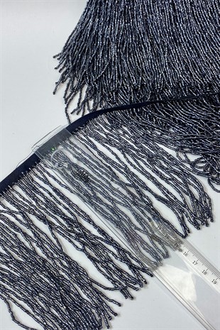 Lacivert Boncuklu 15 cm Saçak Püskül