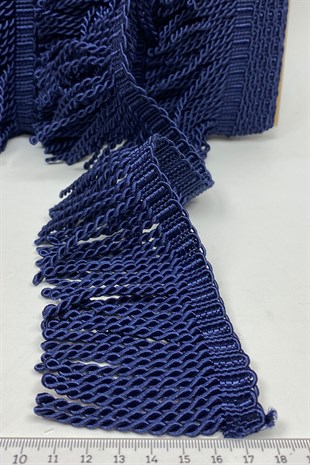 Lacivert Bulyon Saçak Püskül