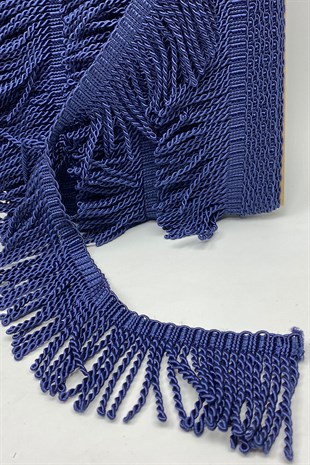 Lacivert Bulyon Saçak Püskül