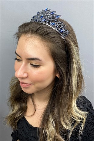 Navy Blue Heaven Henna Bridal Crown