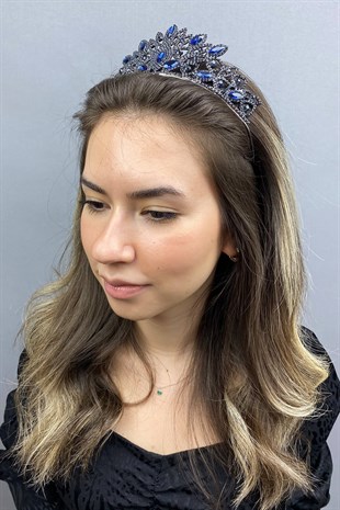 Navy Blue Heaven Henna Bridal Crown