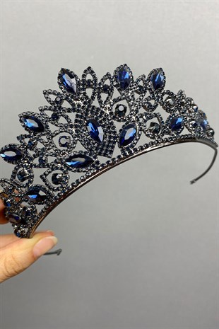 Navy Blue Heaven Henna Bridal Crown