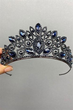 Navy Blue Heaven Henna Bridal Crown