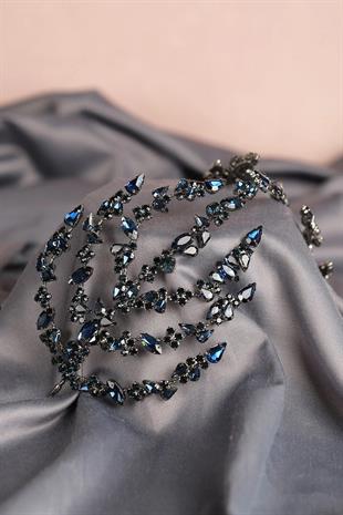 Navy Blue Double Sided Helen Bridal Hair Accessory