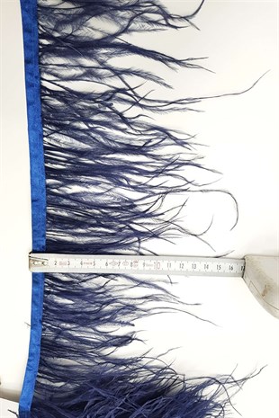 ريش النعام الأزرق الداكن 1 متر