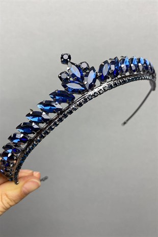 Navy Blue Ece Model Slim Bridal Henna Crown