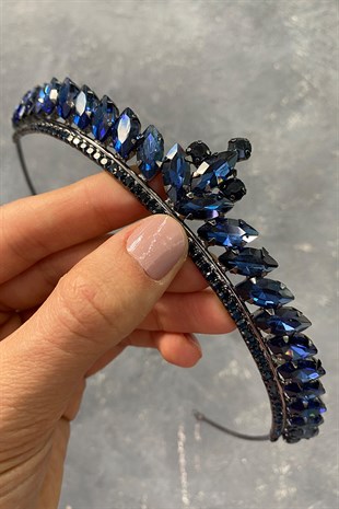 Navy Blue Ece Model Slim Bridal Henna Crown