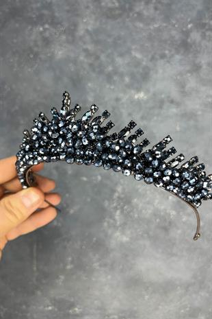 Navy Blue Edis Beaded Bridal Henna Tiara