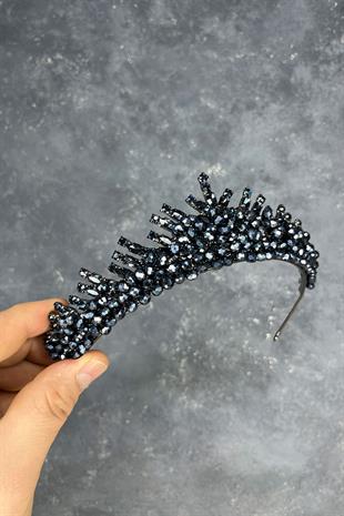 Navy Blue Edis Beaded Bridal Henna Tiara