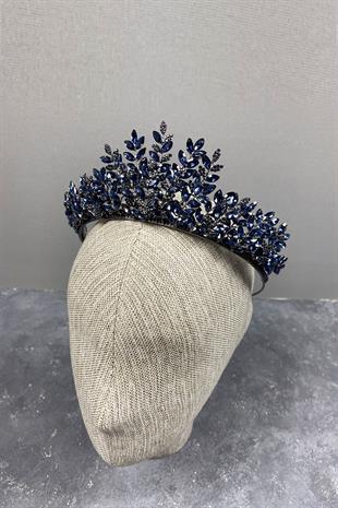Navy Blue Ezel 3D Bridal Henna Crown