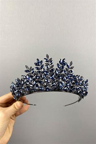 Navy Blue Ezel 3D Bridal Henna Crown