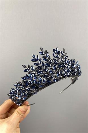 Navy Blue Ezel 3D Bridal Henna Crown