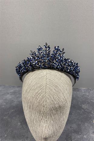 Navy Blue Ezel 3D Bridal Henna Crown
