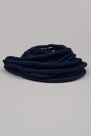 Navy Blue Fimo Dough Beads 6mm