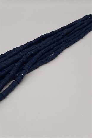 Navy Blue Fimo Dough Beads 6mm