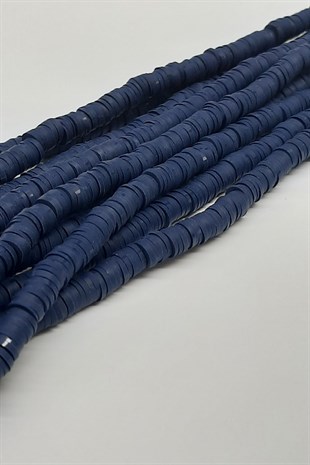 Navy Blue Fimo Dough Beads 6mm