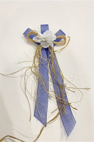 Lacivert Hasırlı Ortancalı Bavul Süsü Bohça Süsü 3 Adet