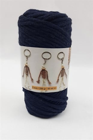 Lacivert İnce Büklüm Makrome