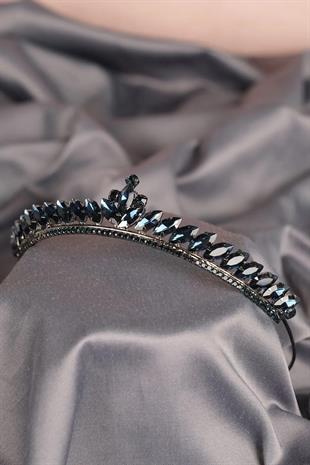 Navy Blue Thin Shuttle Stone Bridal Henna Crown