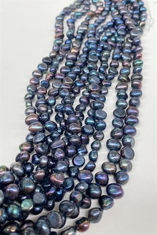Lacivert  İnci Doğal Taş Şekilsiz Kesim Dizi 6-8 mm