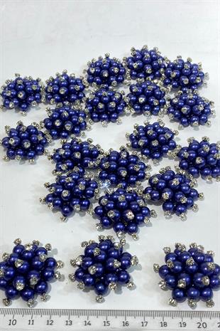 بروش اللؤلؤة والحجر الأزرق الداكن