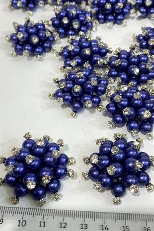 بروش اللؤلؤة والحجر الأزرق الداكن