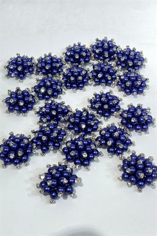 بروش اللؤلؤة والحجر الأزرق الداكن