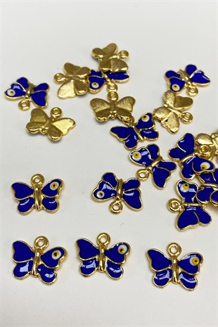 Navy Blue Butterfly Model Evil Eye Bead Pendant 1 pcs