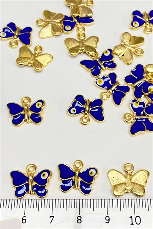 Navy Blue Butterfly Model Evil Eye Bead Pendant 1 pcs