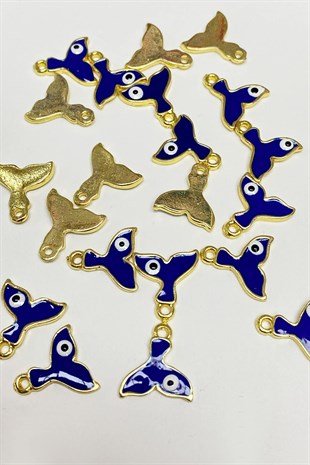 Navy Blue Bird Model Evil Eye Beaded Pendant 1 Pcs