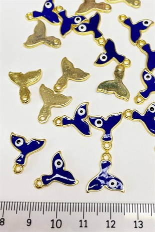 Navy Blue Bird Model Evil Eye Beaded Pendant 1 Pcs