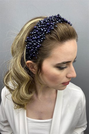 Navy Blue Lisa Model Bride Henna Crown