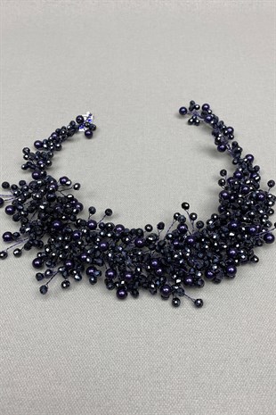 Navy Blue Lisa Model Bride Henna Crown