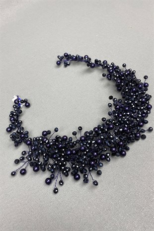 Navy Blue Lisa Model Bride Henna Crown