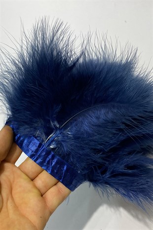 Navy blue Mayan feather 1 mt
