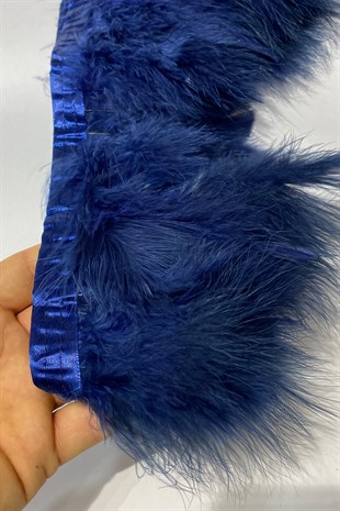 Navy blue Mayan feather 1 mt