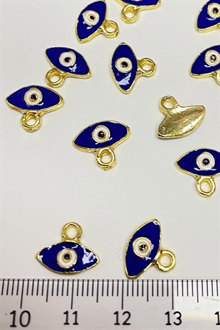 Navy Blue Eyelet Evil Eye Bead Pendant 1 pcs