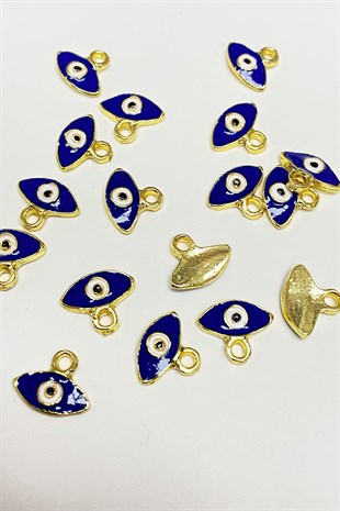 Navy Blue Eyelet Evil Eye Bead Pendant 1 pcs