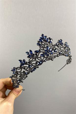 Navy Blue Melis Model Bride Henna Crown
