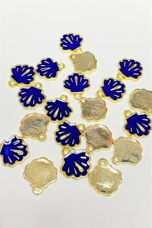 Lacivert Midye Desenli  Kolye Ucu 1 Adet