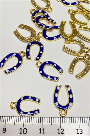 Navy Blue Horseshoe Shape Pendant 1 Piece