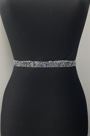 الأزرق الداكن لامعة حبة مطرزة مساء اللباس حزام الخصر الإكسسوار