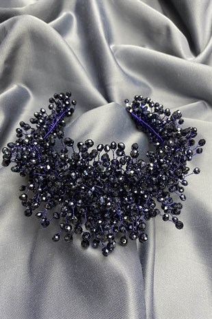 Navy Blue Pollux Crystal Stone Henna and Bridal Crown