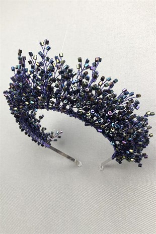 Navy Blue Rigel Crystal Stone Henna and Bridal Crown