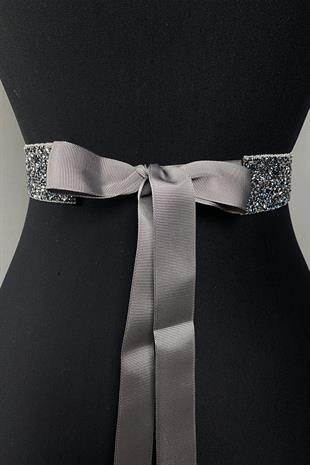 الأزرق الداكن الكثيف مطرز لامعة مطرز حجر مطرز مساء حزام الخصر