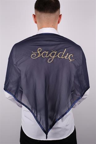 Lacivert Sim Nakışlı Sağdıç Örtüsü