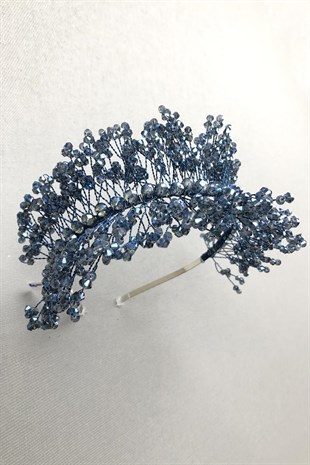 Navy Blue Sirius Crystal Stone Henna and Bridal Crown