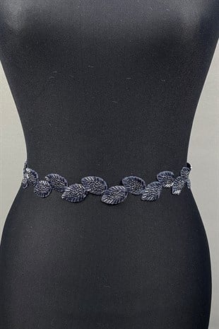 حزام فستان بحجر كحلي وإكسسوار للخصر