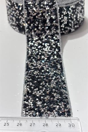 Lacivert Ütüyle Yapışan Şerit Taş Boncuk 4 Cm