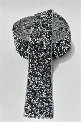 Lacivert Ütüyle Yapışan Şerit Taş Boncuk 4 Cm